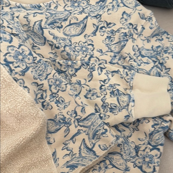 Sundry Cream and Blue Toile Sweatshirt - Picture 8 of 8